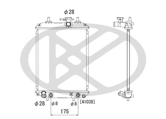 Kühler Motor passt zu: DAIHATSU SIRION, SUBARU JUSTY IV 1.0/1.3/1.5 01.05-