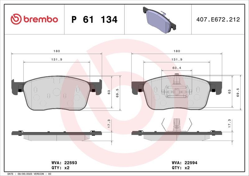 Bremsbelagsatz, Scheibenbremse