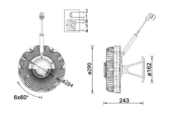 Kühlerlüfterkupplung (anzahl der Pins: 7, hoch) passt zu: MERCEDES ACTROS MP4 / MP5, ANTOS, AROCS 471.943-OM473.915 07.11-