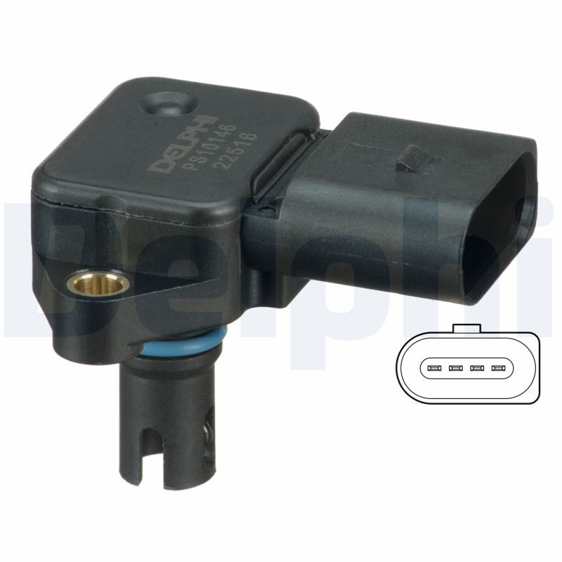 Drucksensor im Ansaugkrümmer (4 pin) passt zu: AUDI A2, SEAT AROSA, CORDOBA, CORDOBA VARIO, IBIZA II, IBIZA III, INCA, LEON, TOLEDO II, SKODA FABIA I, FABIA I PRAKTIK 1.0/1.4/1.6 09.92-04.12
