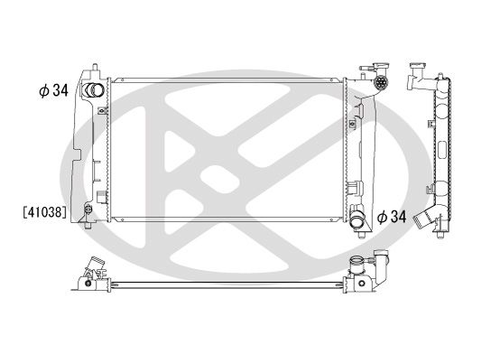 Kühler Motor passt zu: TOYOTA COROLLA, COROLLA VERSO 1.4/1.6/1.8 03.01-03.08