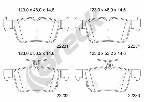 Bremsbelagsatz, Scheibenbremse