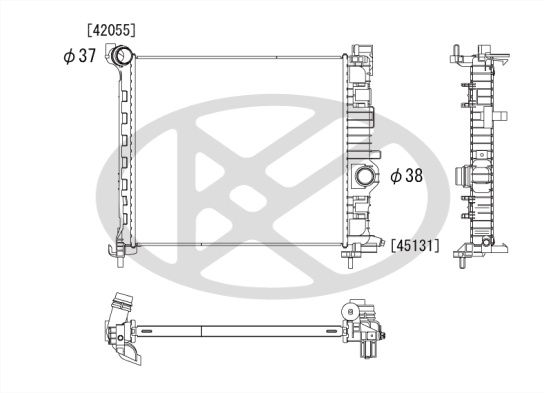 Kühler Motor passt zu: OPEL MERIVA B 1.3D/1.7D 06.10-01.17