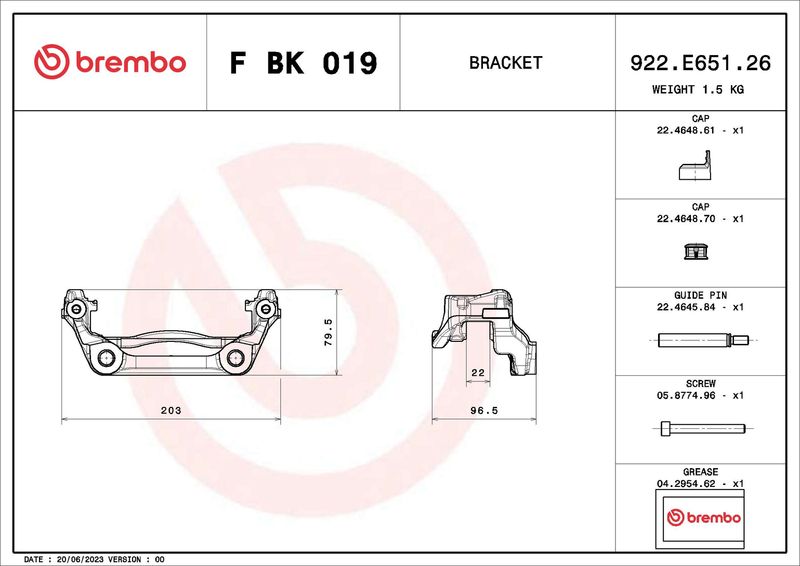 Halter, Bremssattel