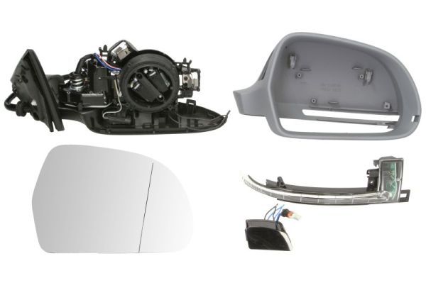 Außenspiegel R (elektrisch, asphärisch, beheizt, spurwechselassistent, grundiert, elektrisch klappbar, mit Blinker) passt zu: AUDI A5 8T 06.07-10.11