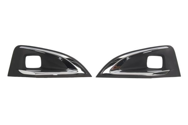 Stoßstangengitter vorne L/R (2 Stk. Garnitur, mit Löchern für Halogenscheinwerfer, kunststoff, chrom/schwarz) passt zu: PEUGEOT 3008 II P84 05.16-12.20