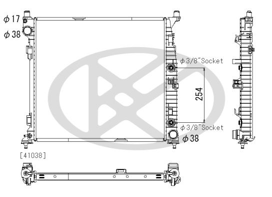 Kühler Motor (automatikgetriebe/mit mechanischer getriebe) passt zu: MERCEDES GL (X166), GLE (C292), GLE (W166), GLS (X166), M (W166) 2.2D-5.5 06.11-10.19