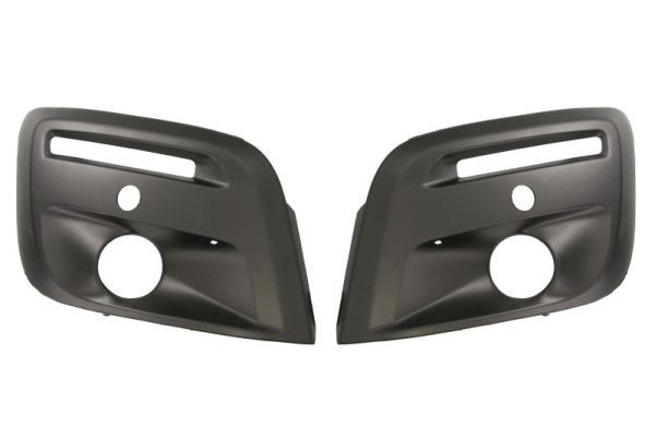 Stoßstangengitter vorne L/R (2 Stk. Garnitur, mit Basisbeschichtung, mit Löchern für Halogenscheinwerfer, mit Löchern für Parkometer, kunststoff, schwarz) passt zu: CITROEN BERLINGO II 03.15-03.18