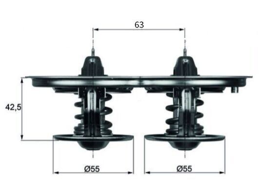 Kühlmittelthermostat (85°C/85°C, mit dichtung) passt zu: SCANIA 4, 4 BUS, G I, K I, P I, R I, T DC11.01-DT16.08 05.95-