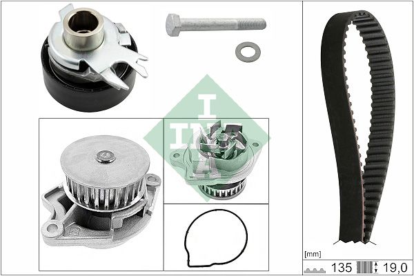 Ventilsteuerung Satz (Riemen + Rolle + Flüssigkeitspumpe) passt zu: FORD MONDEO III, HYUNDAI I30, SEAT AROSA, CORDOBA, IBIZA II, IBIZA III, INCA, SSANGYONG MUSSO, VW CADDY II 1.0-2.9D 09.93-06.12