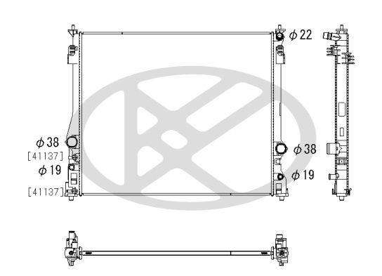 Kühler Motor passt zu: TOYOTA HIGHLANDER 2.5H 01.22-