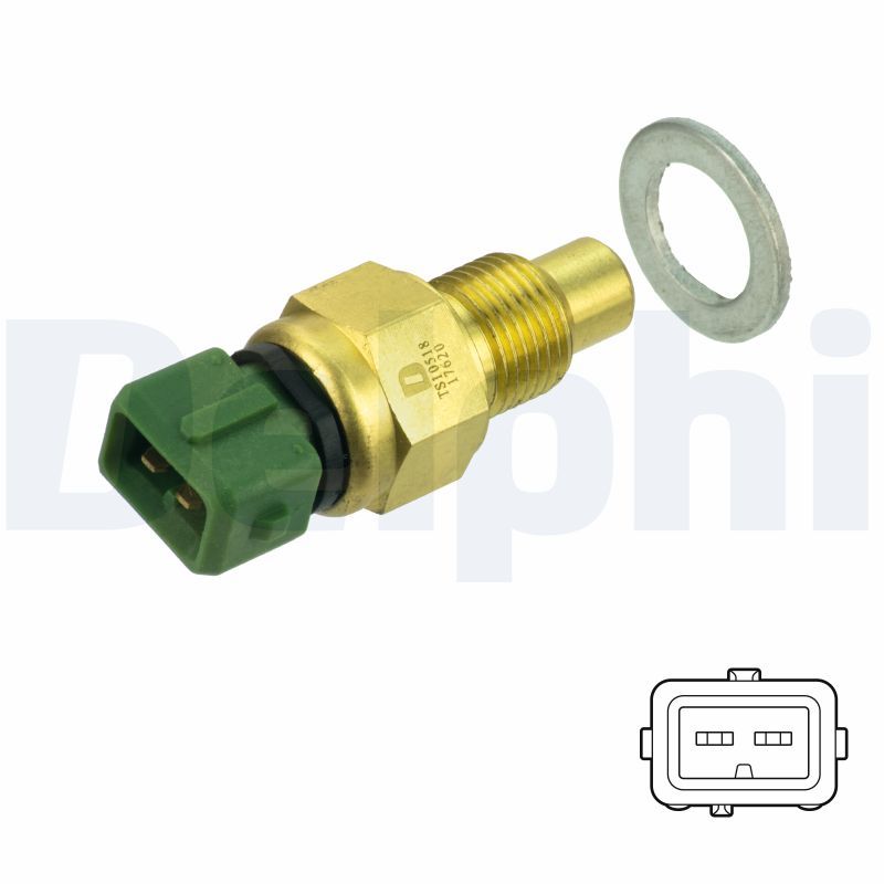 Kühlmitteltemperatur -Sensor (anzahl der Pins: 2, grün) passt zu: CITROEN BERLINGO, BERLINGO/MINIVAN, JUMPY I, XSARA, XSARA/HATCHBACK, XSARA/KOMBI, PEUGEOT 206, 306, 306/HATCHBACK 1.9D 06.96-12.15
