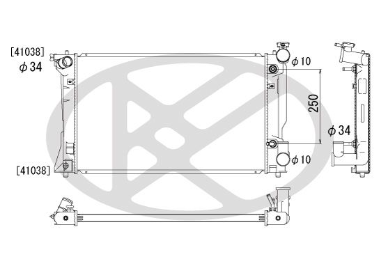 Kühler Motor passt zu: TOYOTA AVENSIS 2.0/2.4 01.03-11.08