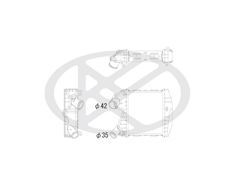 Ansaugluftkühler passt zu: SMART CABRIO, CITY-COUPE, FORTWO 0.6/0.8D 07.98-