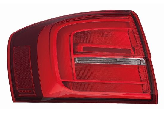 Lampe hinten R (äußerer Teil, LED, glasfarbe rot/weiß) passt zu: VW JETTA IV 09.14-01.18