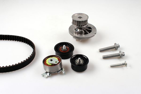 Ventilsteuerung Satz (Riemen + Rolle + Flüssigkeitspumpe) passt zu: OPEL ASTRA G, ASTRA G CLASSIC, ASTRA G/KOMBI, COMBO TOUR, COMBO/MINIVAN, CORSA B, CORSA C, MERIVA A, TIGRA 1.4-1.6CNG 07.94-