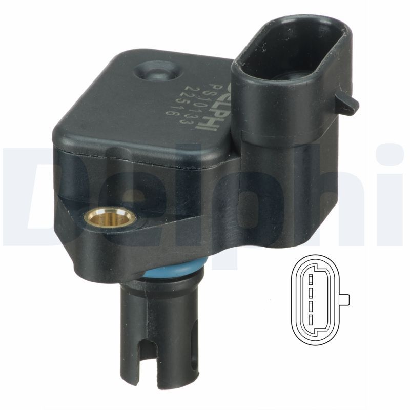 Drucksensor im Ansaugkrümmer (4 pin) passt zu: LAND ROVER FREELANDER I, MG MGF, TF, ZR, ZS, ZT, ZT- T, MINI (R50, R53), (R52), ROVER 200, 200 II, 25 I, 400 II, 45 I, 75, 75 I 1.1-2.5 03.95-12.09