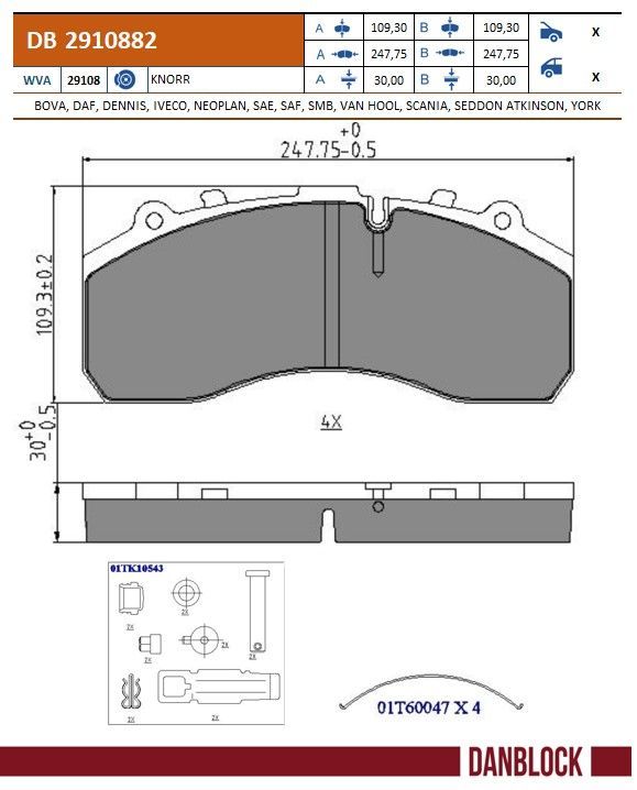 Bremsbelagsatz, Scheibenbremse