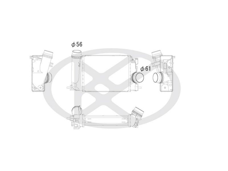 Ansaugluftkühler passt zu: NISSAN QASHQAI II, X-TRAIL III, RENAULT GRAND SCENIC IV, KADJAR, MEGANE IV, SCENIC IV, TALISMAN 1.2-1.6 11.13-