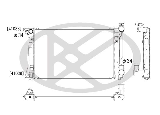 Kühler Motor passt zu: TOYOTA AVENSIS 2.0/2.4 01.03-11.08