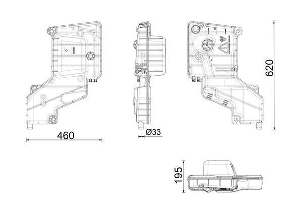 Kühlmittelausgleichsbehälter passt zu: IVECO EUROCARGO I-III 8040.45.4000/8040.45.4180/F4AE3481C 01.91-09.15