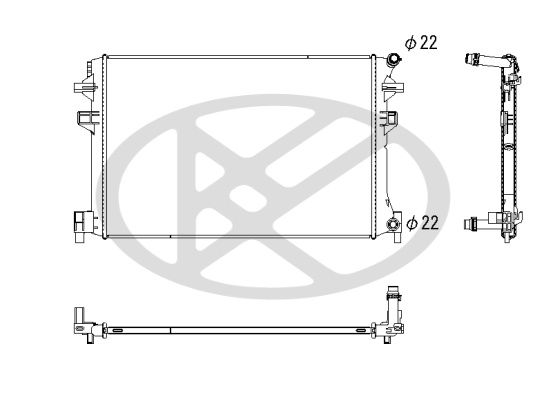 Kühler Motor passt zu: AUDI A1, A1 ALLSTREET, A1 CITY CARVER, SEAT ARONA, IBIZA V, SKODA FABIA IV, KAMIQ, SCALA, VW POLO VI, TAIGO, T-CROSS 1.0/1.0CNG/1.5 01.17-