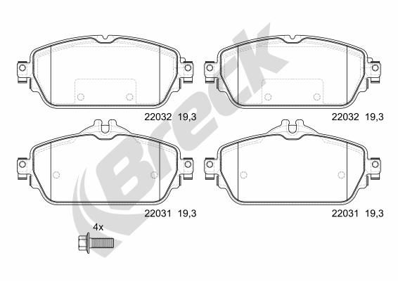 Bremsbelagsatz, Scheibenbremse