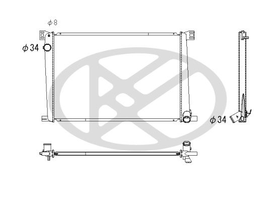 Kühler Motor (mit mechanischer getriebe) passt zu: MINI (R56), (R57), (R58), (R59), CLUBMAN (R55), CLUBVAN (R55), COUNTRYMAN (R60), PACEMAN (R61) 1.4/1.4LPG/1.6 09.06-10.16