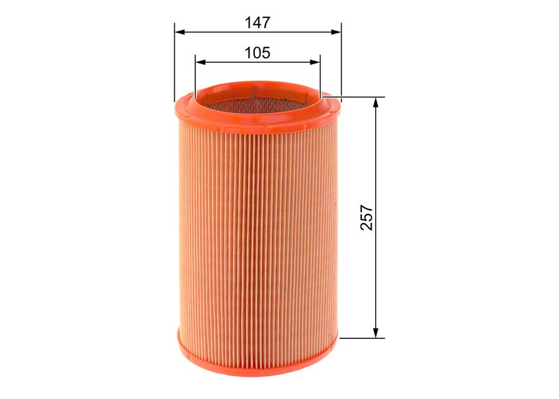 Luftfilter (Filterpatrone) passt zu: ALFA ROMEO 147, 156, 166, GT, GTV, SPIDER, LANCIA KAPPA, LYBRA, THESIS 1.6-3.2 08.94-09.10