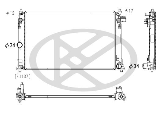 Kühler Motor passt zu: TOYOTA C-HR, COROLLA 1.6/2.0 11.16-