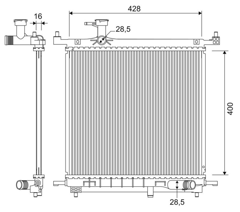 Kühler Motor (automatikgetriebe/mit mechanischer getriebe) passt zu: NISSAN MICRA IV 1.2 05.10-09.15