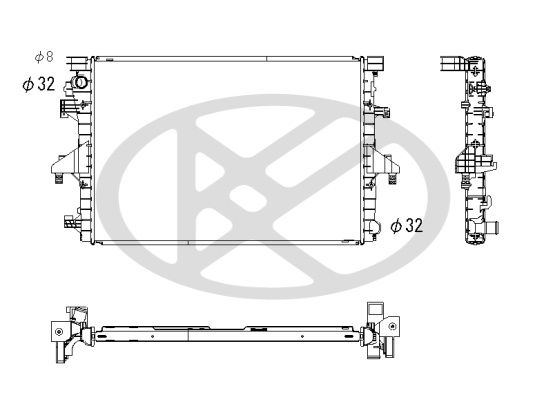 Kühler Motor passt zu: VW CALIFORNIA T6 CAMPER, MULTIVAN T6, TRANSPORTER T6, TRANSPORTER T6 / CARAVELLE T6 2.0/2.0D 04.15-08.24