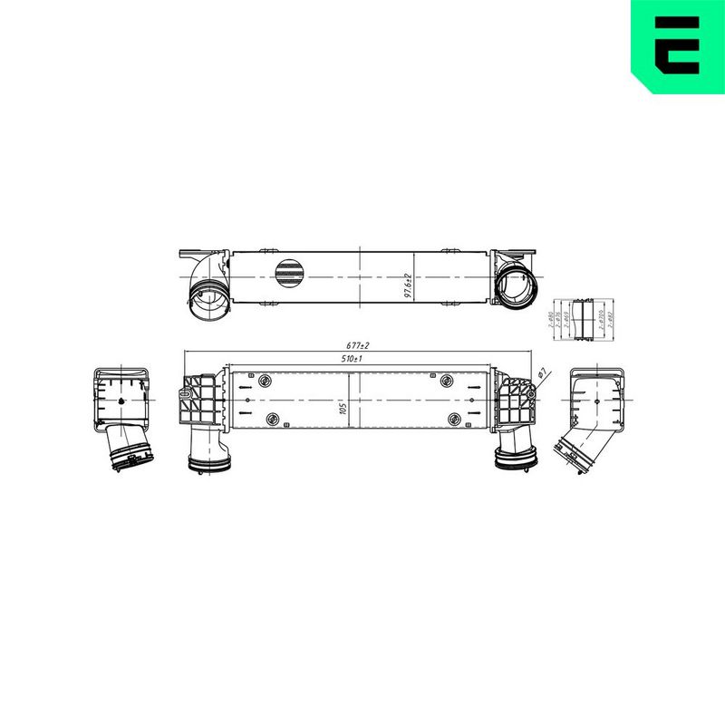 Kühler Motor ((en) without frame) passt zu: RVI D, PREMIUM 2 DTI11-122HH-DXi7 10.05-