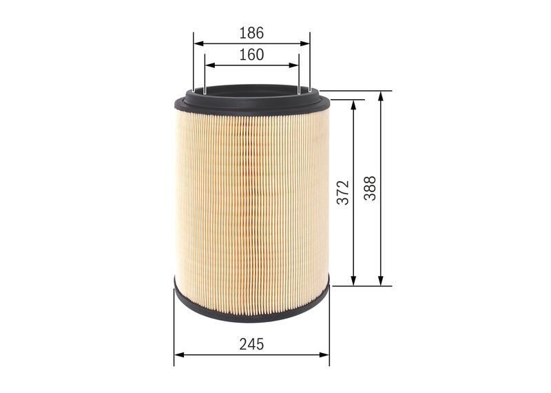 Luftfilter (Filterpatrone) passt zu: DAF CF 65, LF, LF 45, LF 55 4.5-6.7D 01.01-