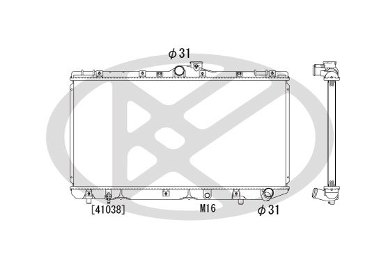 Kühler Motor passt zu: TOYOTA COROLLA 2.0D 07.92-02.00