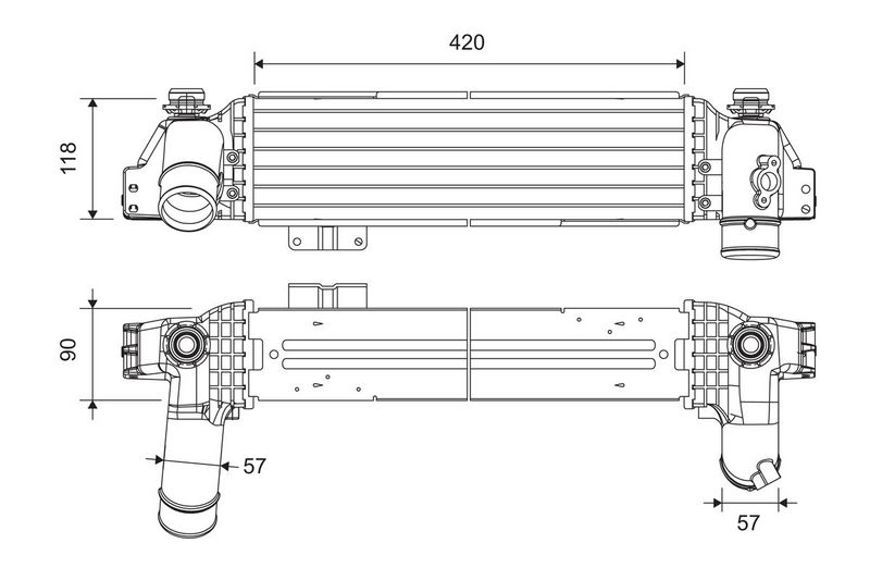 Ansaugluftkühler passt zu: KIA SORENTO I 2.5D 08.02-12.11