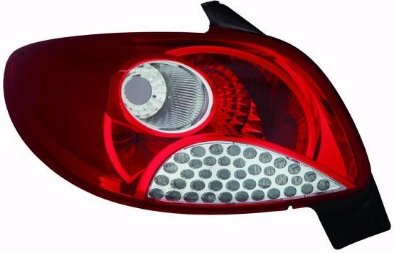 Lampe hinten R (Unterteil, P21/5W/P21W, blinkerfarbe durchsichtig, glasfarbe rot) passt zu: PEUGEOT 206 Hatchback 5D 09.98-04.09
