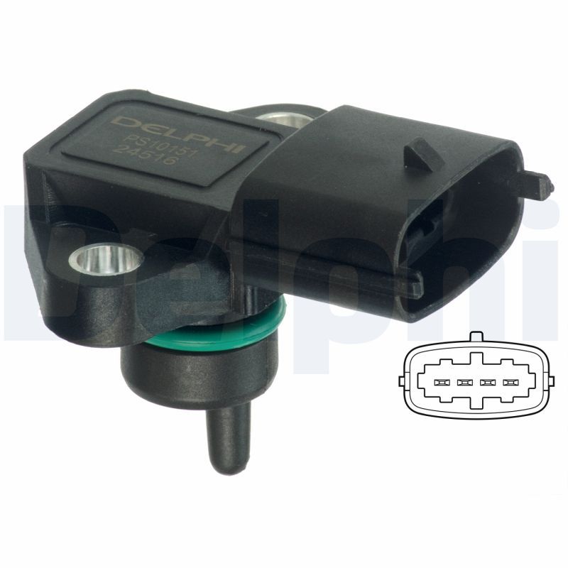 Drucksensor im Ansaugkrümmer (4 pin) passt zu: HYUNDAI GENESIS, H-1, H-1 / STAREX, H100, MATRIX, PORTER, TERRACAN, KIA CERATO I, K2500, PREGIO 1.5D/2.0/2.5D 07.93-