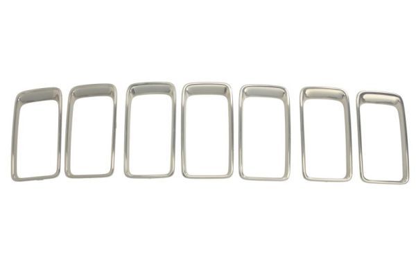 Attrappe Rahmen (Komplett, satiniertes Chrom, kunststoff) passt zu: JEEP GRAND CHEROKEE IV WK2 01.13-10.16