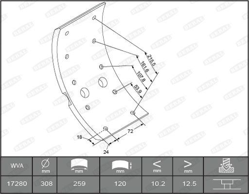 Bremsbelagsatz, Trommelbremse
