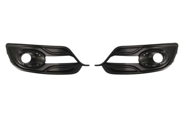 Stoßstangengitter vorne L/R (2 Stk. Garnitur, mit Löchern für Halogenscheinwerfer, mit Löchern für Abblendlicht, kunststoff, schwarz) passt zu: RENAULT MEGANE III Ph III 01.14-09.15