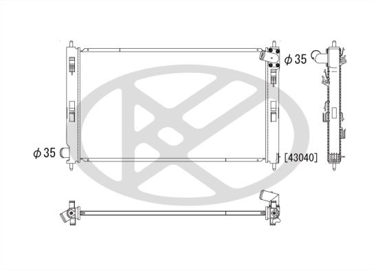 Kühler Motor passt zu: CITROEN C4 AIRCROSS, C-CROSSER, C-CROSSER ENTERPRISE, MITSUBISHI ASX, LANCER VIII, OUTLANDER II, PEUGEOT 4007, 4008 1.5-3.0 11.06-