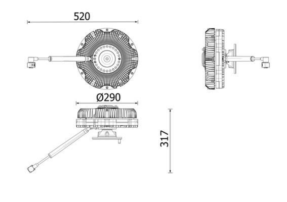 Kühlerlüfterkupplung (anzahl der Pins: 6) passt zu: DAF 65 CF, 75 CF, 85 CF, 95 XF, CF, CF 65, CF 75, CF 85, XF II 1DB2022-1NA06-XF355M 01.97-