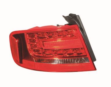 Lampe hinten R (äußerer Teil, LED/P21W, blinkerfarbe weiß, glasfarbe rot) passt zu: AUDI A4 B8 Sedan 4D 11.07-05.16