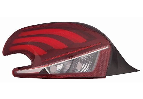 Lampe hinten R (äußerer Teil, LED/P21W, blinkerfarbe weiß, glasfarbe rot) passt zu: PEUGEOT 208 I 03.12-12.19