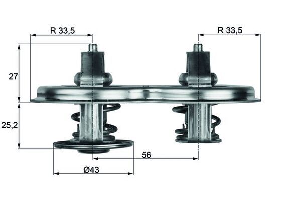 Kühlmittelthermostat (83°C, mit dichtung, kein Retarder) passt zu: DAF F 2700, SCANIA 4, G I, P I, R I, T DC09.110-HS825 01.90-05.19