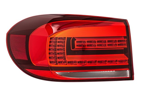Lampe hinten L (äußerer Teil/Oberteil, LED/P21W, blinkerfarbe weiß, glasfarbe rot/weiß) passt zu: VW TIGUAN I Off-Road 05.11-07.18