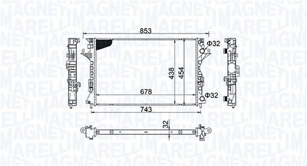Kühler Motor (automatikgetriebe/mit mechanischer getriebe) passt zu: RENAULT ESPACE IV, LAGUNA II 1.9D/2.0D/2.2D 04.04-