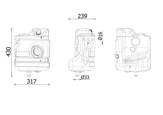 Kühlmittelausgleichsbehälter passt zu: RVI MAGNUM DXi12/DXi13 10.04-