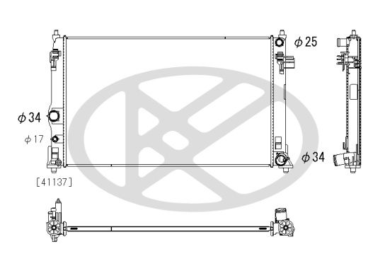 Kühler Motor passt zu: TOYOTA COROLLA CROSS 2.0H 08.22-
